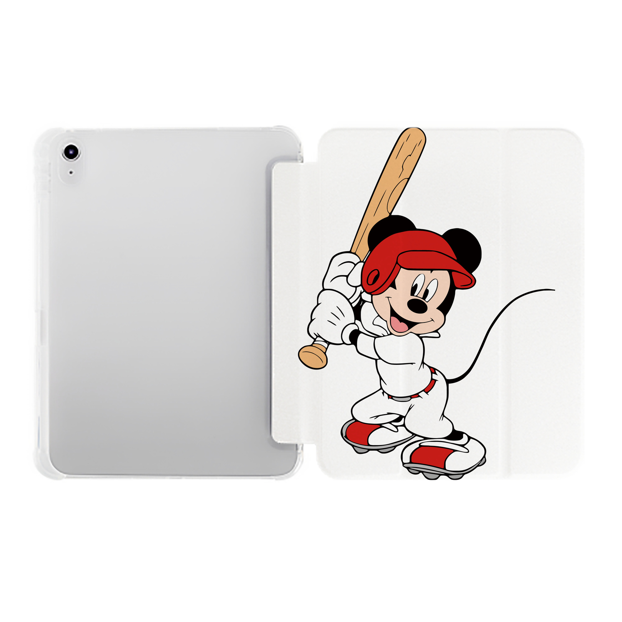 （画像用） ミッキーマウス Mickey Mouse IPad ケース ペン収納付き 三つ折りスタンド PUレザー×シリコン 対応機種9.5/10.5/10.9インチ
